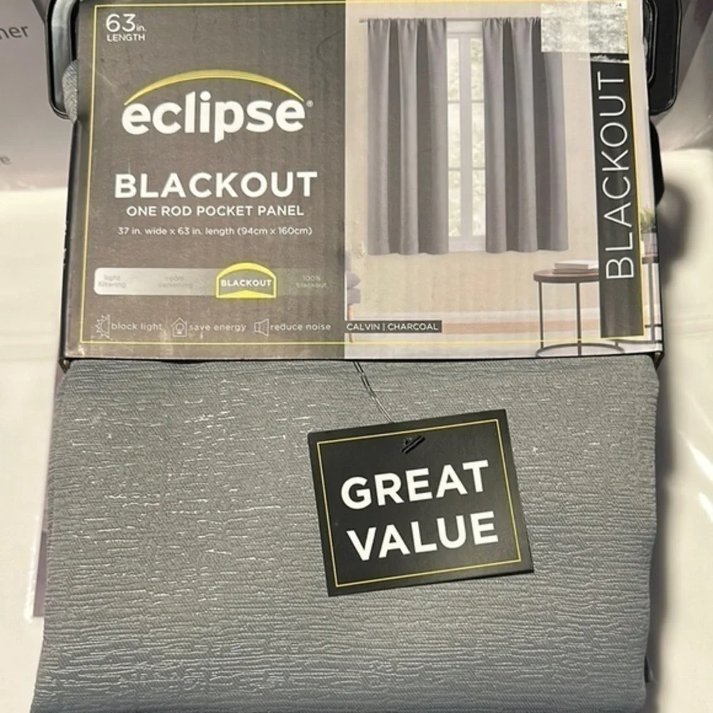 Eclipse Gray Blackout Curtains 63”
